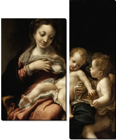 Картина Мадонна с младенцем и ангелом (Мадонна дель Латте) 