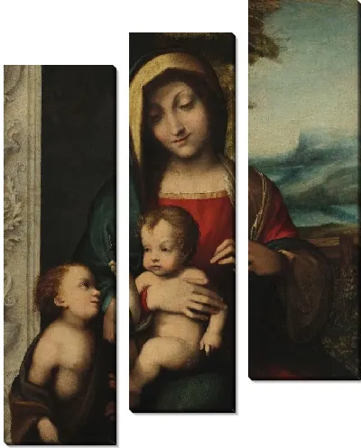 Картина Мадонна с младенцем и святым Иоанном (известная как Мадонна Болонни) 