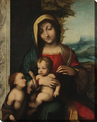Картина Мадонна с младенцем и святым Иоанном (известная как Мадонна Болонни) 