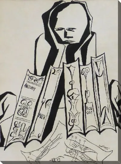 Картина Мальчик с книгами 