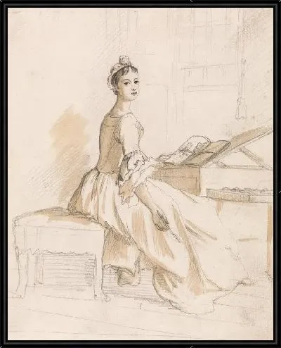 Картина Портрет дамы за чертежным столом 