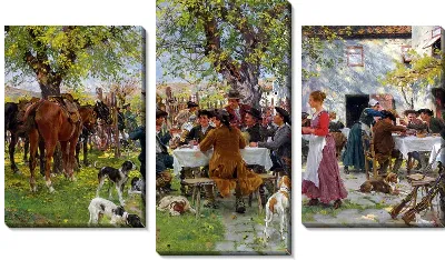 Картина Охотники на обеде (The Huntsmen Lunch)