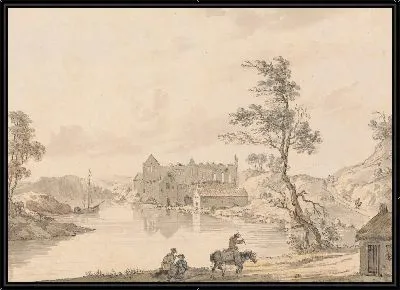 Картина Аббатство Аскеатон около Лимерика, Ирландия на реке Дил 