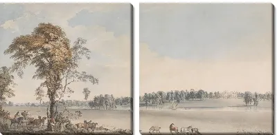 Картина Северо-западный вид на Уэйкфилд Лодж в лесу Уиттлбери, Нортгемптоншир 