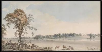 Картина Северо-западный вид на Уэйкфилд Лодж в лесу Уиттлбери, Нортгемптоншир 