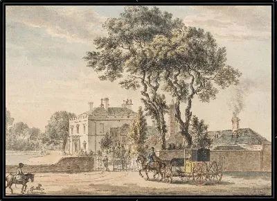 Картина Северо-восточный вид дома сэра Джона Эльвила на Энглфилд-Грин возле Эгама в Суррее 