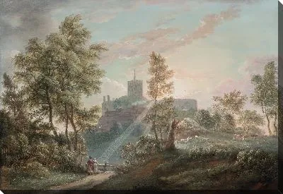 Картина Аббатство Сент-Олбанс с северо-запада с восходом солнца 