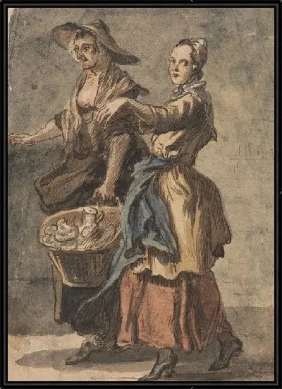 Картина Две женщины с корзиной 