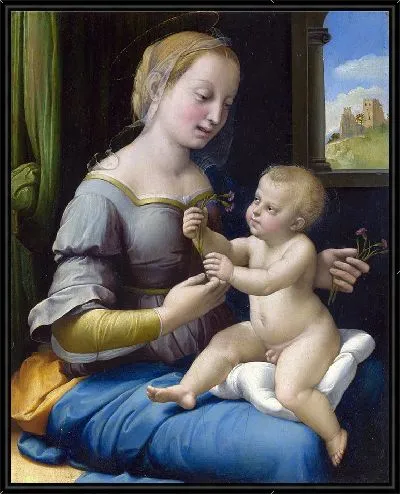 Картина Мадонна с гвоздикой (The Madonna of the Pinks)
