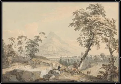 Картина Итальянский пейзаж с путешественниками, № 1 