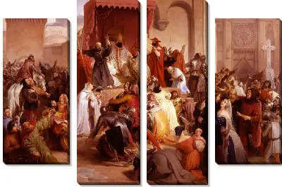 Картина Папа Урбан II проповедует первый крестовый поход на площади Клермон 