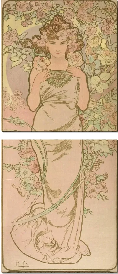 Картина Анимированная женщина в цвету 