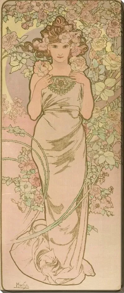 Картина Анимированная женщина в цвету 