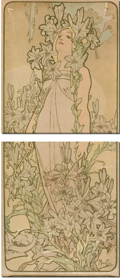 Картина Анимированная женщина в цвету (лилия) 