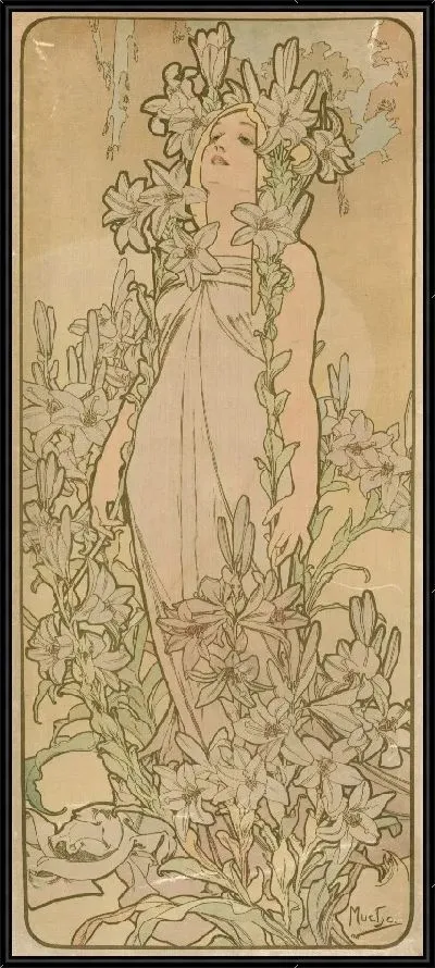 Картина Анимированная женщина в цвету (лилия) 