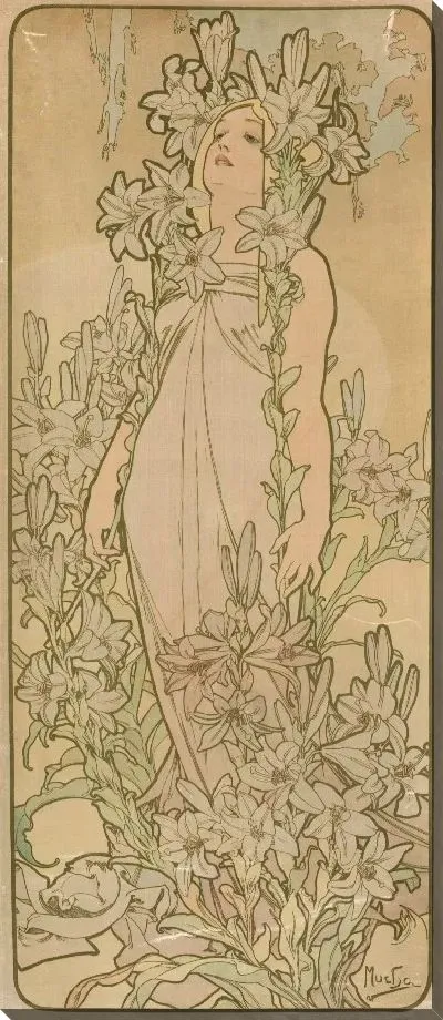 Картина Анимированная женщина в цвету (лилия) 