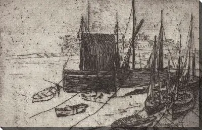 Картина Лодки в Порт-Эрин - остров Мэн