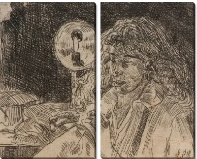 Картина Шитье при свечах