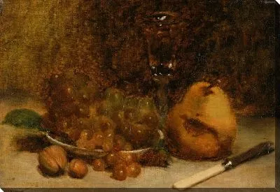 Виноград, нож и бокал