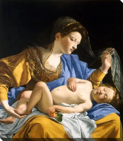 Картина Богородица со спящим младенцем Христом