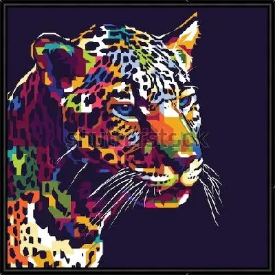 Леопард в стиле поп-арт 