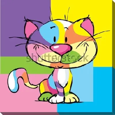 Картина маслом Котенок в стиле поп-арт