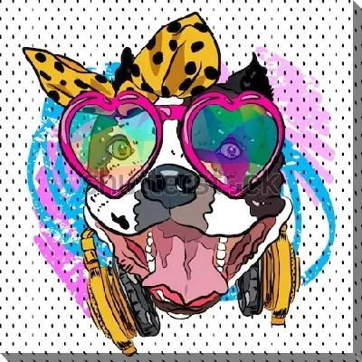 Картина маслом Веселая собака