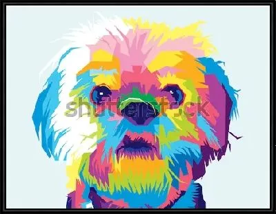 Собака в стиле поп-арт