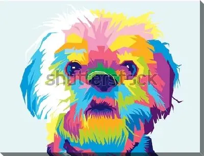 Собака в стиле поп-арт