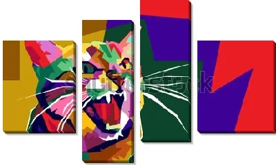 Модульная картина Рёв кота