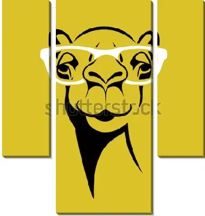 Модульная картина Смешной верблюд в очках