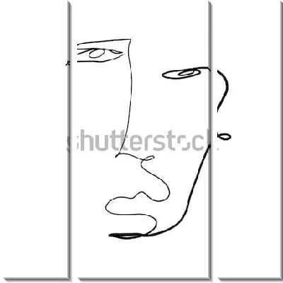 Модульная картина Аннотация современного искусства - лицо