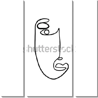 Модульная картина Аннотация современного искусства - лицо №7