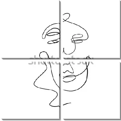 Модульная картина Аннотация современного искусства - лицо №8