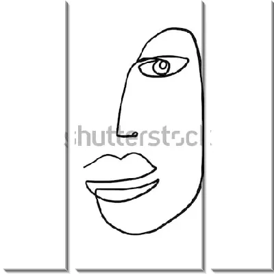 Модульная картина Аннотация современного искусства - лицо №9