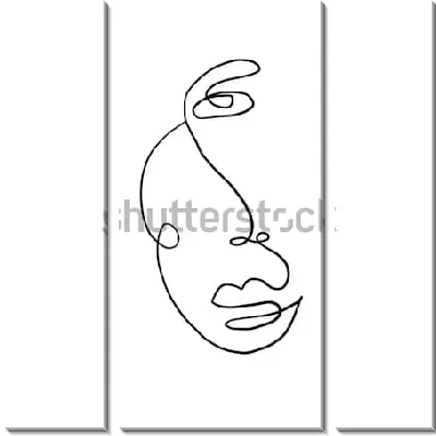 Модульная картина Аннотация современного искусства - лицо №10