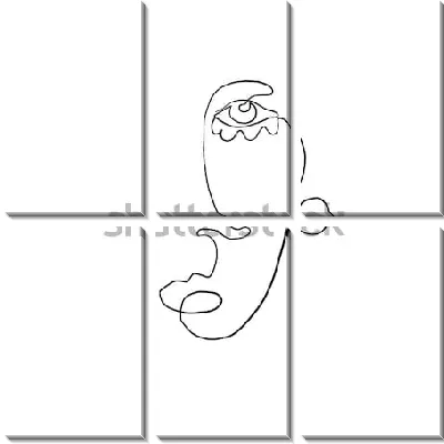 Модульная картина Аннотация современного искусства - лицо №11