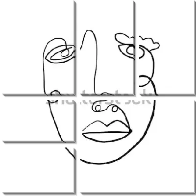 Модульная картина Аннотация современного искусства - лицо №14