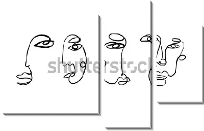 Модульная картина Лица №2