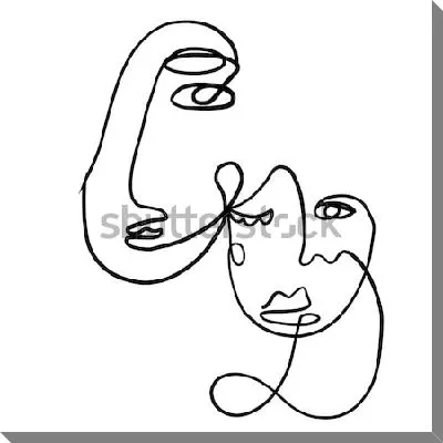 Картина маслом Пара в стиле минимализм №2