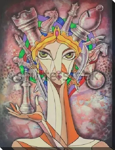 Постер Девушка и шахматы