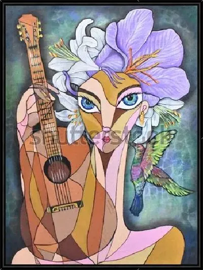 Картина Девушка и гитара №2
