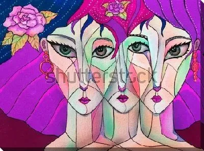 Картина маслом Кубизм женский портрет №3