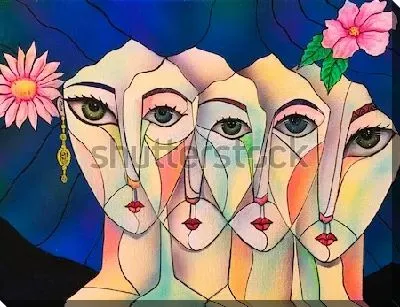 Картина маслом Кубизм женский портрет №4