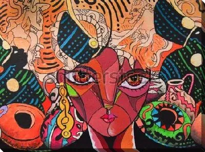 Картина маслом Кубизм женский портрет №5