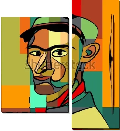 Модульная картина Портрет в стиле кубизм №4