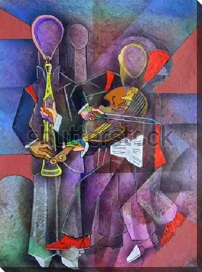 Картина маслом Музыканты кубизма 