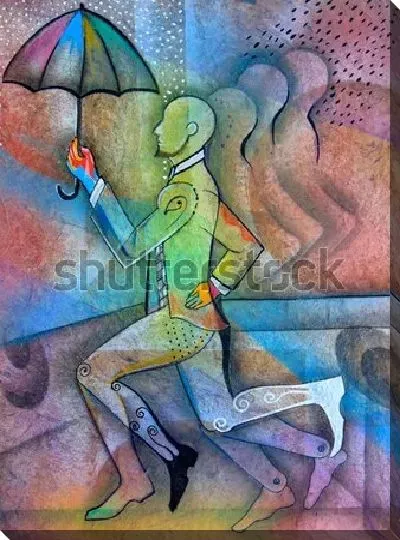 Картина маслом Мим-танцор кубизма