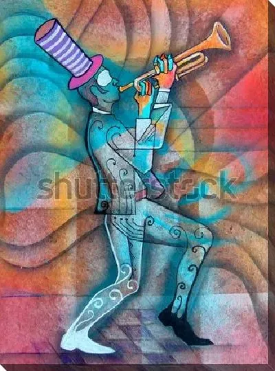 Картина маслом Музыкант кубизма