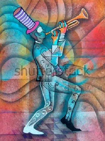 Плакат Музыкант кубизма